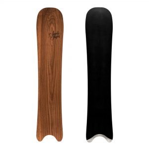 sandy shapes egoista directional freeride snowboard in walnut wood