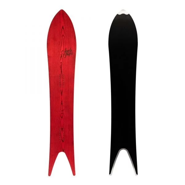 Regina- Snowboard a coda di rondine in legno rosso