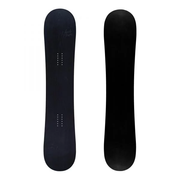 Sandy shapes Ribelle, twin-tip freestyle snowboard in black wood