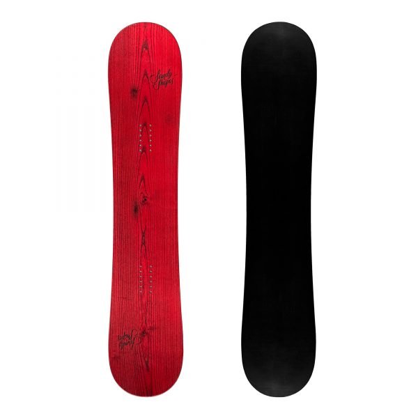 Ribelle - Snowboard freestyle twin-tip in legno rosso
