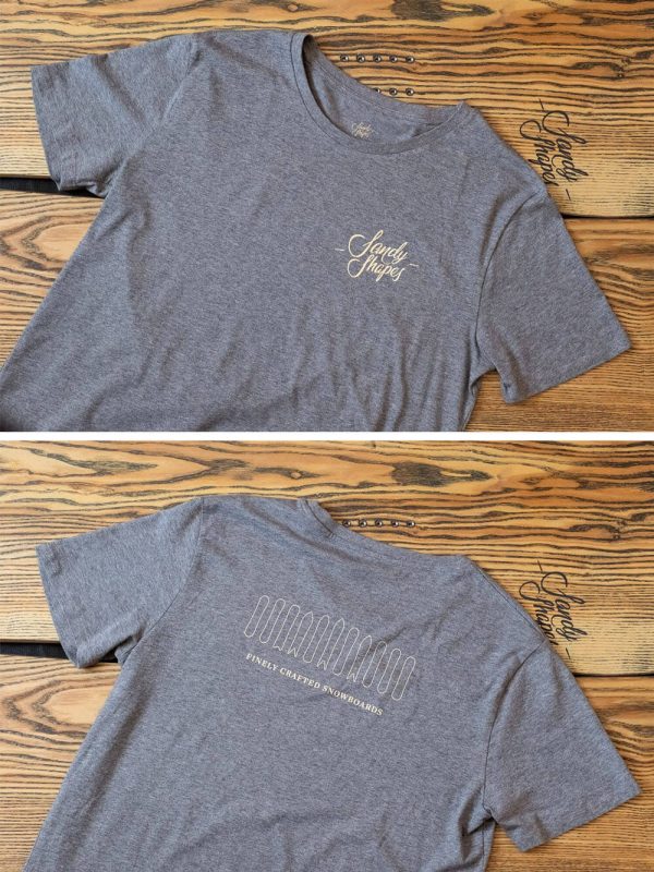 Sandy shapes snowboard t-shirt in grey
