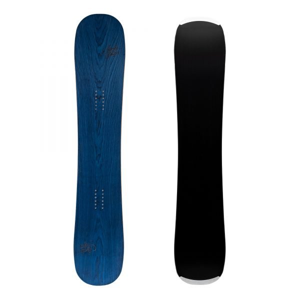 Sandy shapes zingara all-mountain twin-tip snowboard in blue wood