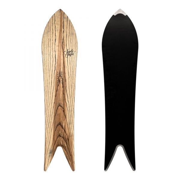 Sandy shapes snowboard divina in natural ash wood