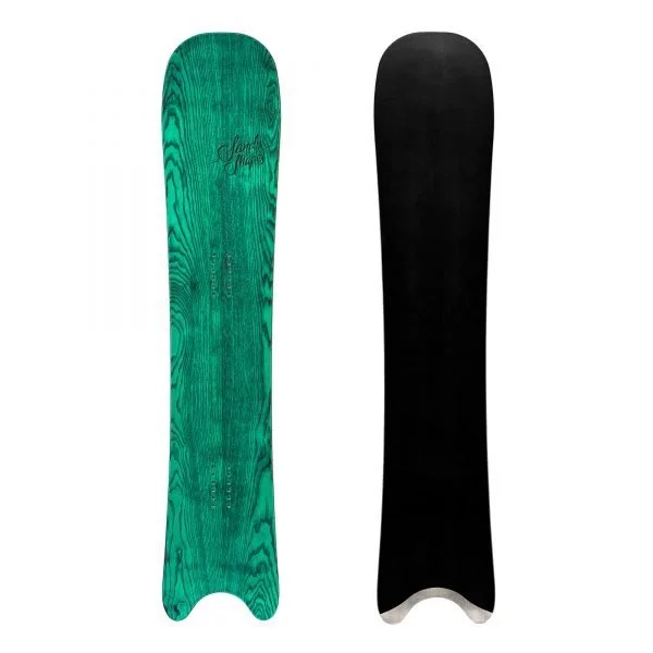 sandy shapes egoista directional freeride snowboard in green wood